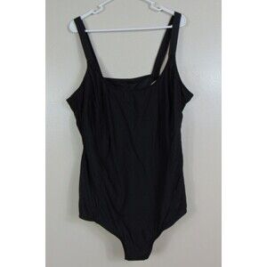 Resorts Plus Black Swimsuit Womens 30W One Piece Soft Cup Padded Plus Size Swim
